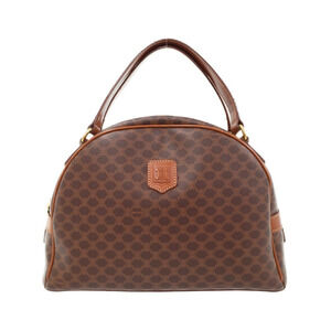 Celine Macadam Leather Shoulder Bag Brown